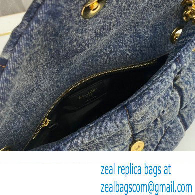 Saint Laurent puffer small Bag in suede and denim 577476 - Click Image to Close