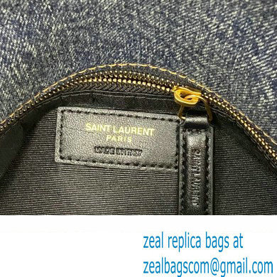 Saint Laurent puffer small Bag in suede and denim 577476 - Click Image to Close