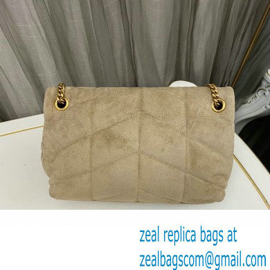 Saint Laurent puffer small Bag in suede leather 577476 Beige