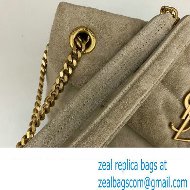 Saint Laurent puffer small Bag in suede leather 577476 Beige