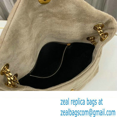 Saint Laurent puffer small Bag in suede leather 577476 Beige - Click Image to Close