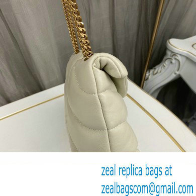 Saint Laurent toy puffer Bag in lambskin 759337 Vintage White/Gold - Click Image to Close