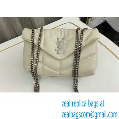 Saint Laurent toy puffer Bag in lambskin 759337 Vintage White/Silver - Click Image to Close
