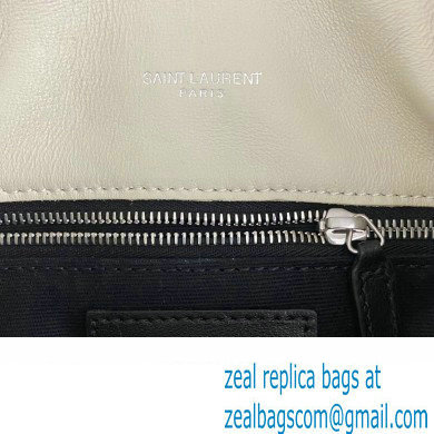 Saint Laurent toy puffer Bag in lambskin 759337 Vintage White/Silver