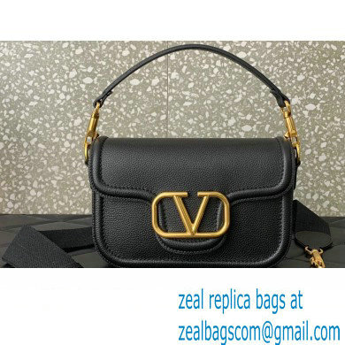 Valentino Alltime shoulder bag in grainy calfskin Black 2024