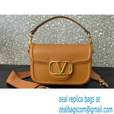 Valentino Alltime shoulder bag in grainy calfskin Brown 2024 - Click Image to Close