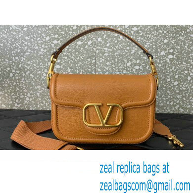 Valentino Alltime shoulder bag in grainy calfskin Brown 2024