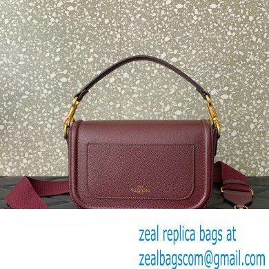 Valentino Alltime shoulder bag in grainy calfskin Burgundy 2024