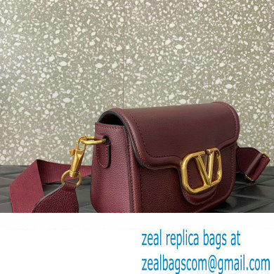 Valentino Alltime shoulder bag in grainy calfskin Burgundy 2024