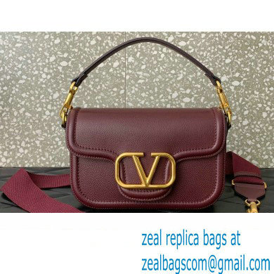 Valentino Alltime shoulder bag in grainy calfskin Burgundy 2024