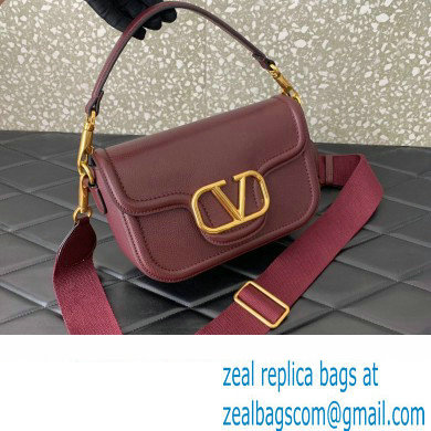 Valentino Alltime shoulder bag in grainy calfskin Burgundy 2024