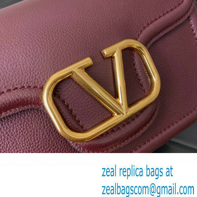 Valentino Alltime shoulder bag in grainy calfskin Burgundy 2024