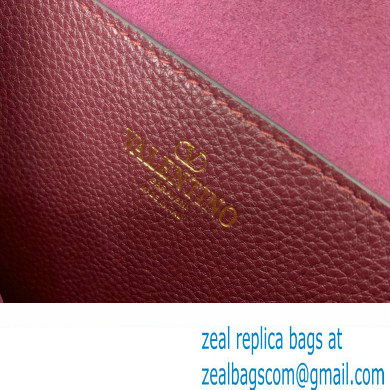 Valentino Alltime shoulder bag in grainy calfskin Burgundy 2024 - Click Image to Close