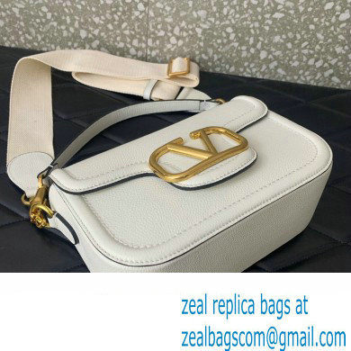 Valentino Alltime shoulder bag in grainy calfskin White 2024 - Click Image to Close