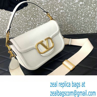 Valentino Alltime shoulder bag in grainy calfskin White 2024 - Click Image to Close