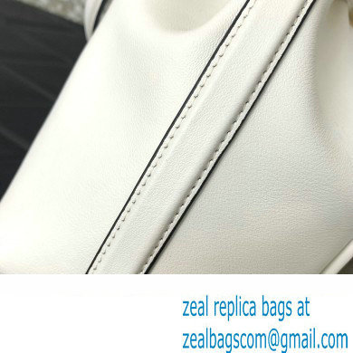 Valentino Loco Bucket Bag In Calfskin Leather White With Enamel Tone-On-Tone Vlogo Signature 2024 - Click Image to Close