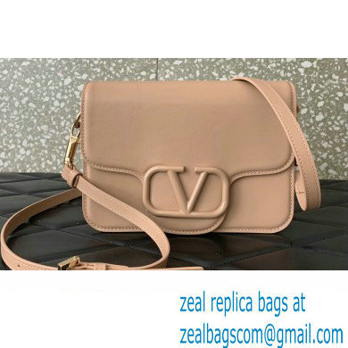 Valentino Loco Shoulder Bag in calfskin Nude 2024