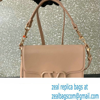 Valentino Loco Shoulder Bag in calfskin Nude 2024