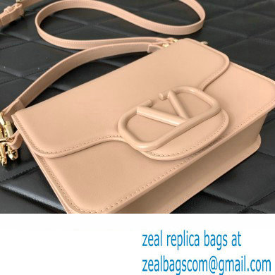 Valentino Loco Shoulder Bag in calfskin Nude 2024