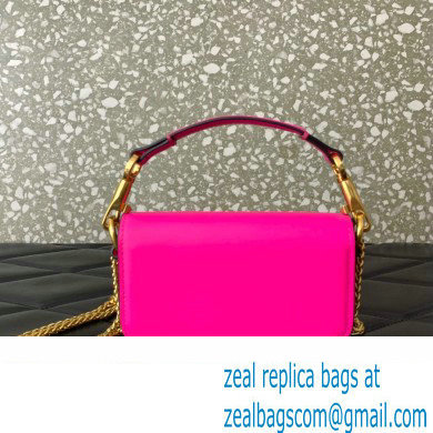 Valentino Loco micro Bag In Calfskin Leather With Chain 416 Fuchsia 2023