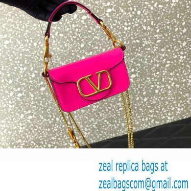 Valentino Loco micro Bag In Calfskin Leather With Chain 416 Fuchsia 2023