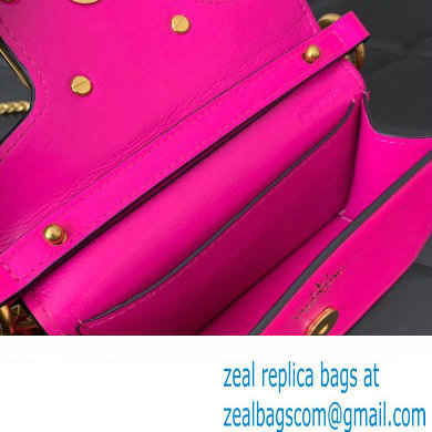 Valentino Loco micro Bag In Calfskin Leather With Chain 416 Fuchsia 2023 - Click Image to Close