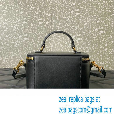 Valentino Mini Loco Handbag In Calfskin Leather Black With Enamel Tone-On-Tone Vlogo Signature 2024