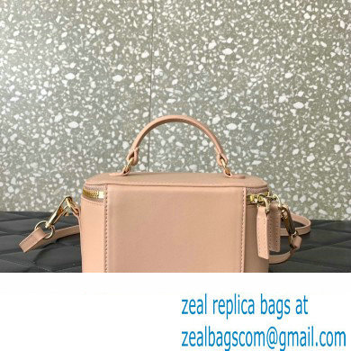 Valentino Mini Loco Handbag In Calfskin Leather Nude With Enamel Tone-On-Tone Vlogo Signature 202