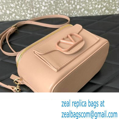 Valentino Mini Loco Handbag In Calfskin Leather Nude With Enamel Tone-On-Tone Vlogo Signature 202 - Click Image to Close