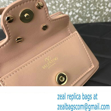 Valentino Mini Loco Handbag In Calfskin Leather Nude With Enamel Tone-On-Tone Vlogo Signature 202