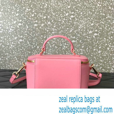 Valentino Mini Loco Handbag In Calfskin Leather Pink With Enamel Tone-On-Tone Vlogo Signature 2024