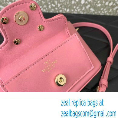 Valentino Mini Loco Handbag In Calfskin Leather Pink With Enamel Tone-On-Tone Vlogo Signature 2024 - Click Image to Close