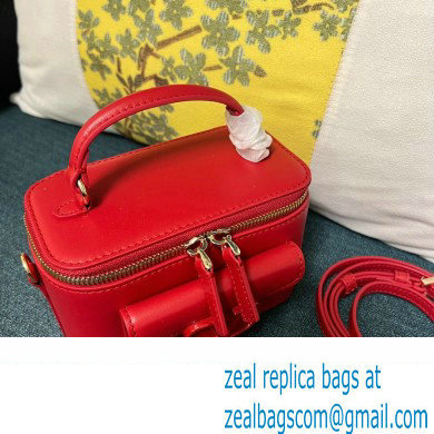Valentino Mini Loco Handbag In Calfskin Leather Red With Enamel Tone-On-Tone Vlogo Signature 2024