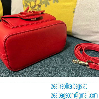 Valentino Mini Loco Handbag In Calfskin Leather Red With Enamel Tone-On-Tone Vlogo Signature 2024