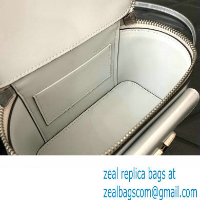Valentino Mini Loco Handbag In Calfskin Leather Silver With Enamel Tone-On-Tone Vlogo Signature 2024 - Click Image to Close