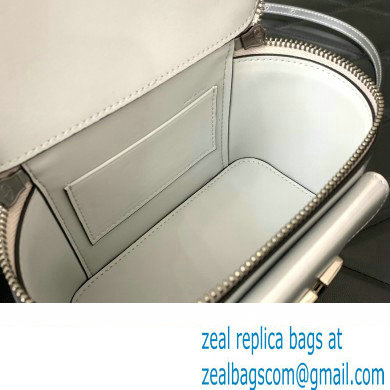 Valentino Mini Loco Handbag In Calfskin Leather Silver With Enamel Tone-On-Tone Vlogo Signature 2024