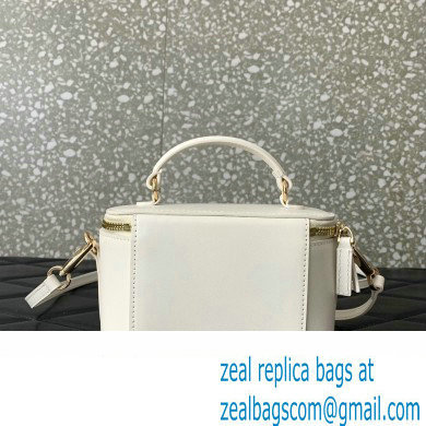 Valentino Mini Loco Handbag In Calfskin Leather White With Enamel Tone-On-Tone Vlogo Signature 2024 - Click Image to Close