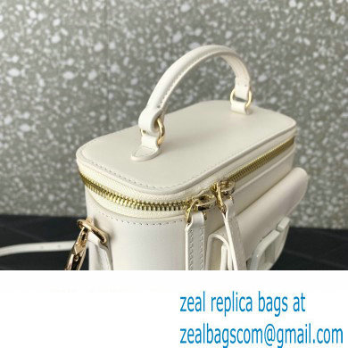 Valentino Mini Loco Handbag In Calfskin Leather White With Enamel Tone-On-Tone Vlogo Signature 2024 - Click Image to Close