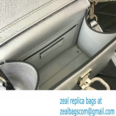 Valentino Mini VSLING Handbag in metallic Silver grainy calfskin with VLogo Signature crystals 2024 - Click Image to Close