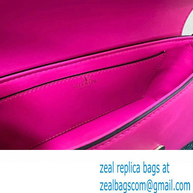 Valentino Rockstud Brushed Calfskin Shoulder Bag Fuchsia 2023 - Click Image to Close