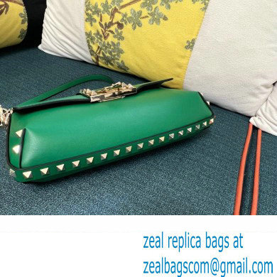 Valentino Rockstud Brushed Calfskin Shoulder Bag Green 2023