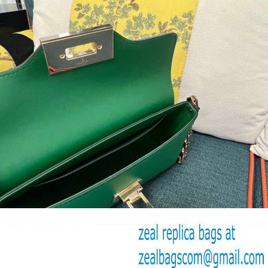 Valentino Rockstud Brushed Calfskin Shoulder Bag Green 2023 - Click Image to Close