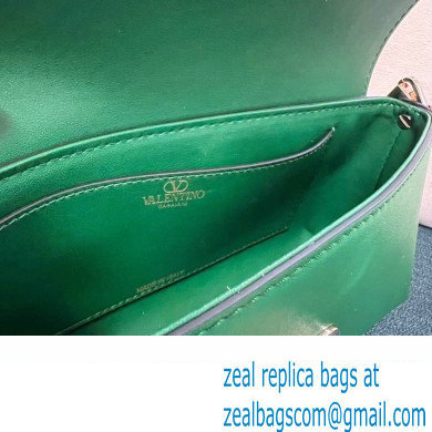 Valentino Rockstud Brushed Calfskin Shoulder Bag Green 2023 - Click Image to Close