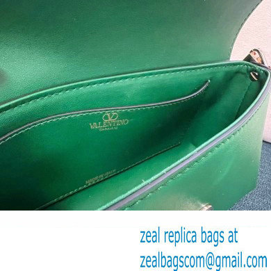 Valentino Rockstud Brushed Calfskin Shoulder Bag Green 2023