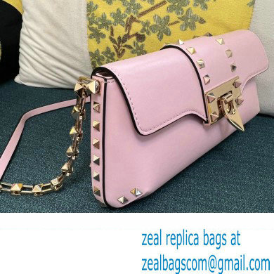 Valentino Rockstud Brushed Calfskin Shoulder Bag Pink 2023 - Click Image to Close