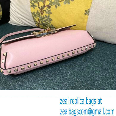 Valentino Rockstud Brushed Calfskin Shoulder Bag Pink 2023