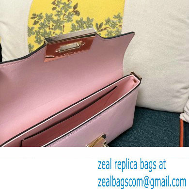 Valentino Rockstud Brushed Calfskin Shoulder Bag Pink 2023