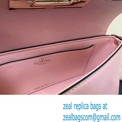 Valentino Rockstud Brushed Calfskin Shoulder Bag Pink 2023 - Click Image to Close