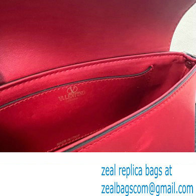 Valentino Rockstud Brushed Calfskin Shoulder Bag Red 2023 - Click Image to Close