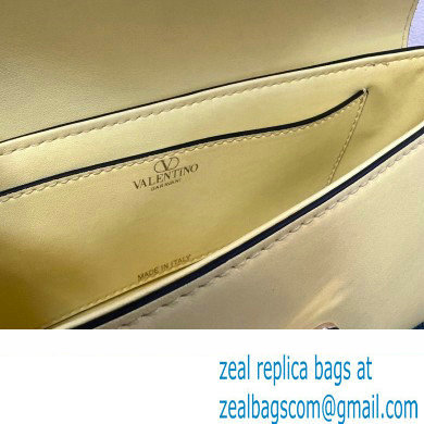 Valentino Rockstud Brushed Calfskin Shoulder Bag Yellow 2023 - Click Image to Close